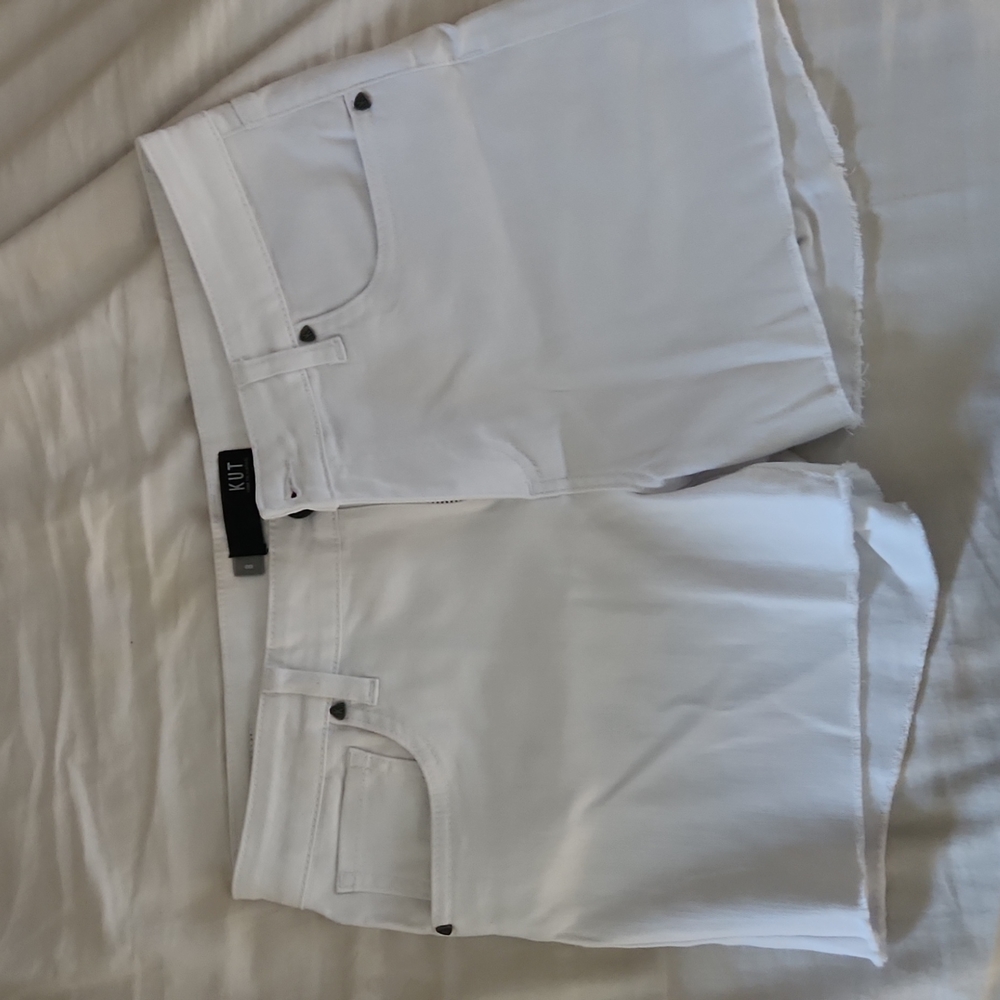 Kut from the Kloth White denim shorts